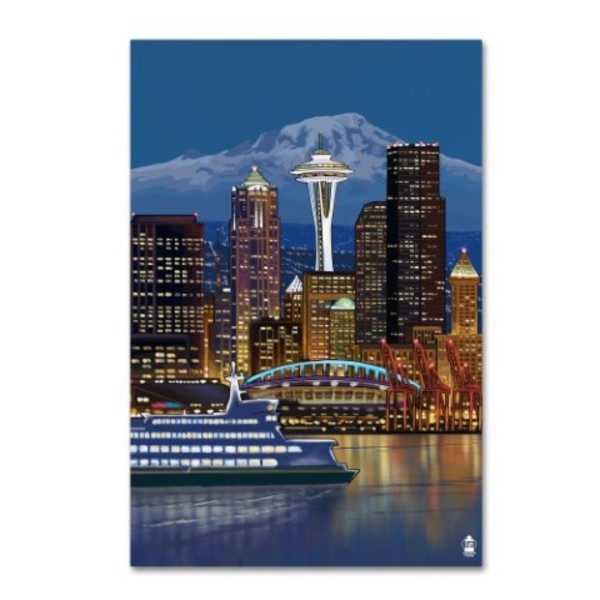 Trademark Fine Art Lantern Press 'Seattle' Canvas Art, 12x19 ALI9290-C1219GG